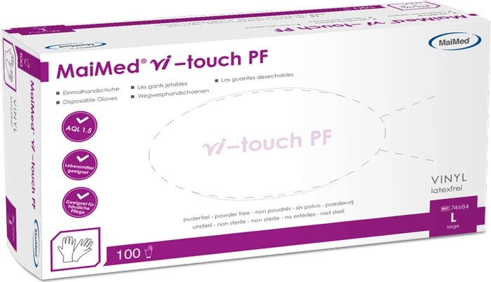 MaiMed MyClean Vi-Touch unsteril Einweghandschuhe L, 100 Stück