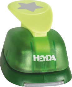 Heyda Hebel-Motivstanzer XL, Stern, gelb/grün, 35mm