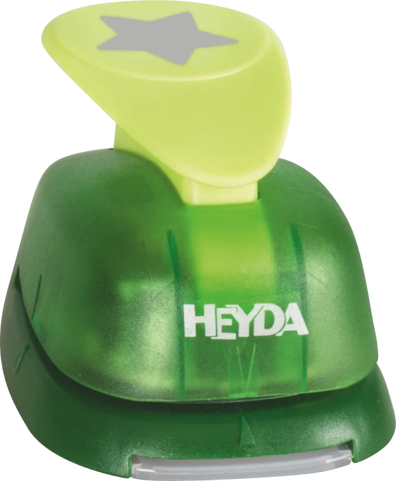 Heyda Hebel-Motivstanzer XL, Stern, gelb/grün, 35mm