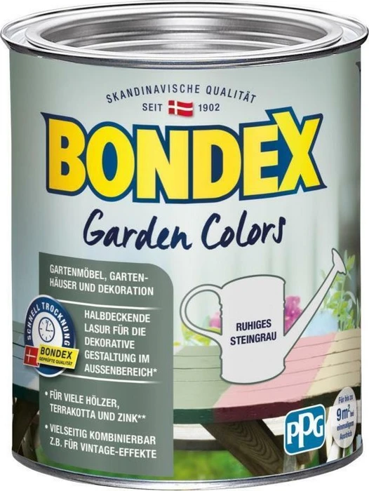 Bondex Garden Colors Lasur außen ruhiges steingrau, 750ml