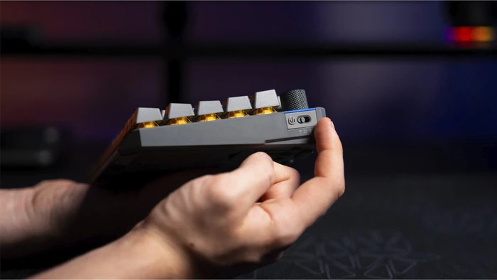 Endorfy Thock V2 75% Wireless, PBT, grau, LEDs RGB, hot-swap, Endorfy YELLOW, USB/Bluetooth, US