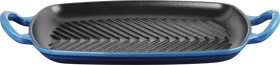 Le Creuset Signature Gusseisen Grillpfanne rechteckig 30x27cm azure