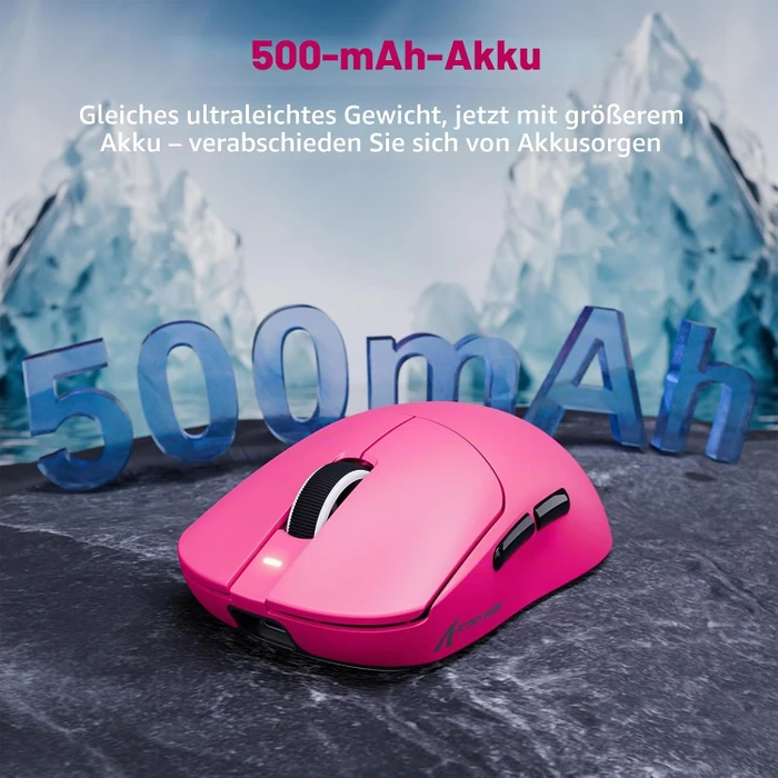 Attack Shark X8 Plus Tri-mode Wireless Gaming Mouse, Berry Red, inkl. C06 Ultra LED Kabel, USB/Bluetooth