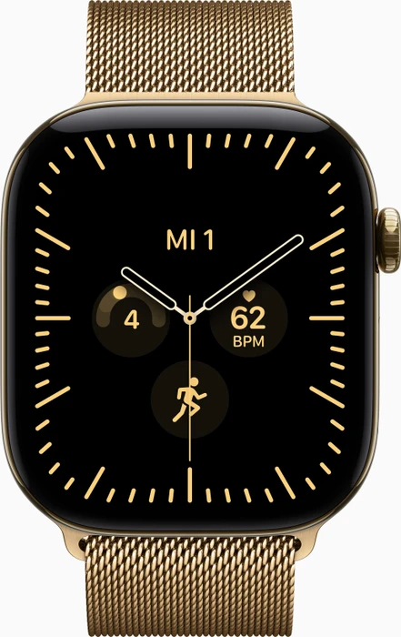 Apple Watch Series 12 (GPS + Cellular) 46mm Titan brillantgold mit Milanaise-Armband M/L brillantgold