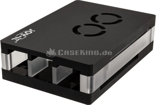 Joy-iT Kunststoffgehäuse für Raspberry Pi 4, mit Doppellüfter, silber