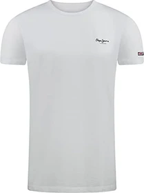 Pepe Jeans Logodruck Slim Fit T-Shirt kurzarm weiß (Herren)