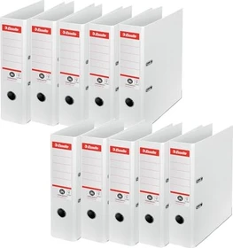 Esselte No. 1 Ordner 2-Ring Recycling, 75mm, A4, weiß, 10er-Pack
