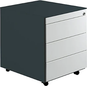 mauser Rollcontainer line, 1x Utensilienauszug, 3x Materialschublade, anthrazitgrau/lichtgrau/lichtgrau