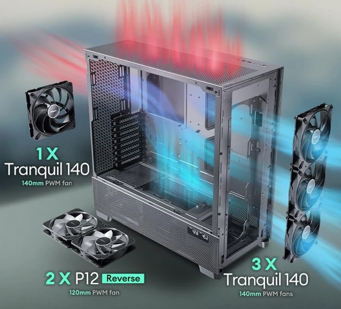 Antec Flux Pro, schwarz/braun, Glasfenster
