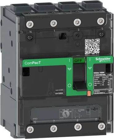 Schneider Electric Kompaktleistungsschalter ComPacT NSXm 160 A mit TM160D 4P/4T 70kA/415V EverLink