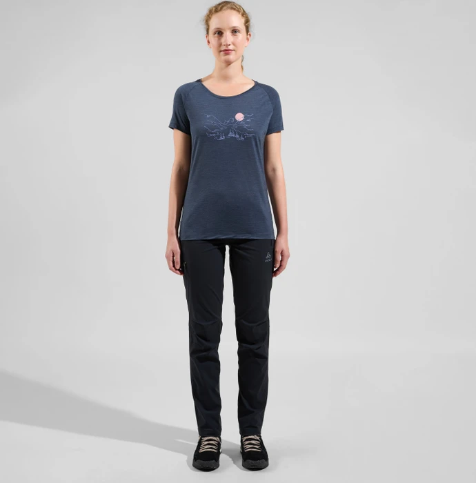 Odlo Ascent Performance 130 Funktionsshirt kurzarm india ink melange (Damen)