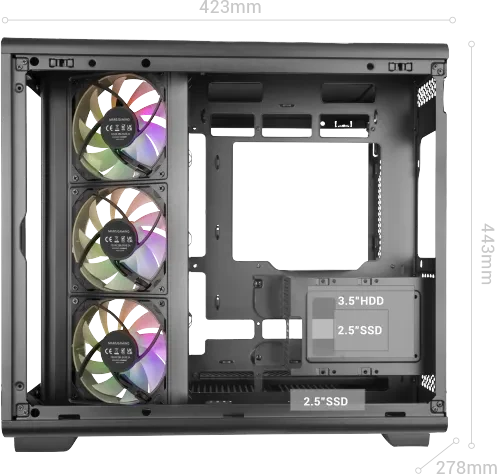 Mars Gaming MC-REV Black, Glasfenster