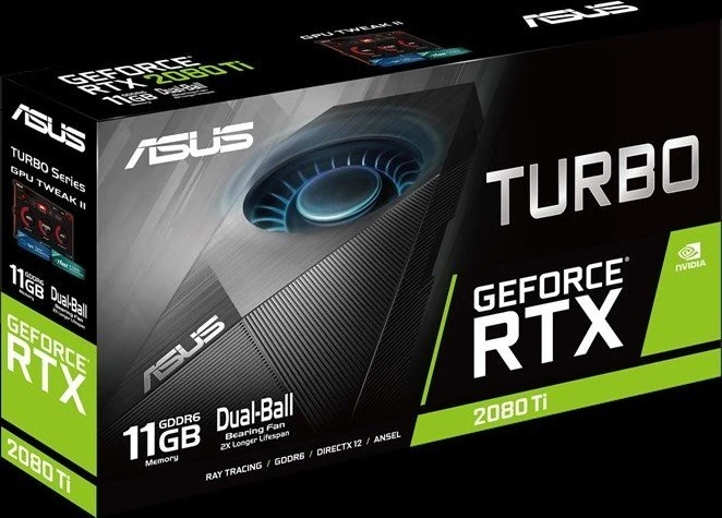 ASUS Turbo GeForce RTX 2080 Ti, TURBO-RTX2080TI-11G, 11GB GDDR6, HDMI, USB-C, 2x DP