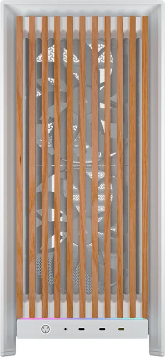 Corsair Frame 5000D RS Wood, weiß/braun, Glasfenster