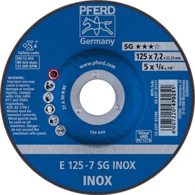 Pferd E 115-7 SG INOX Schleifscheibe, 115x7.2x22.23mm, 10 Stück