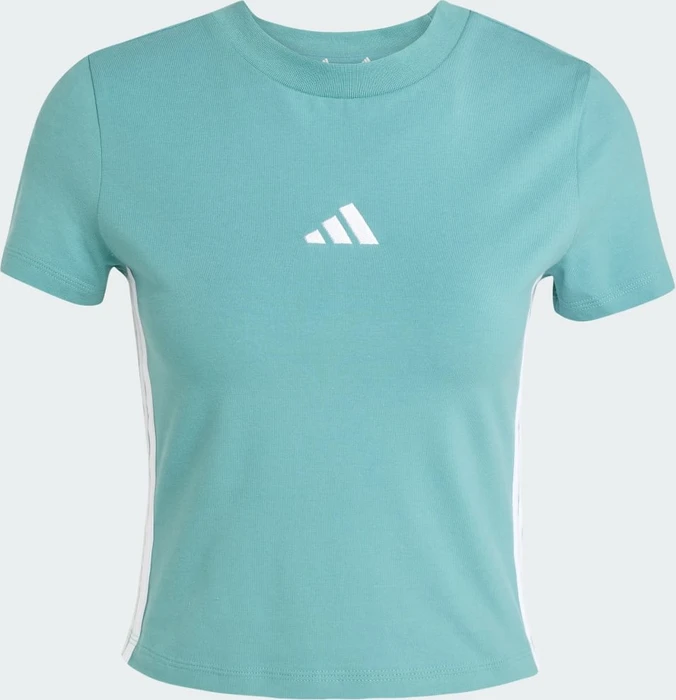 adidas Essentials 3-Streifen Slim Baby T-Shirt kurzarm powder teal/white (Damen)
