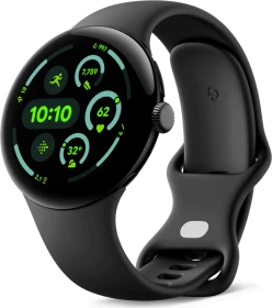 Google Pixel Watch 3 (LTE) 45mm Matte Black mit Sportarmband Obsidian
