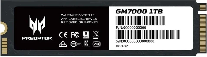 Acer Predator GM7000 SSD 1TB, M.2 2280 / M-Key / PCIe 4.0 x4