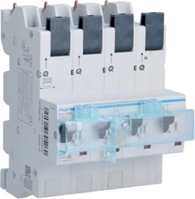 Hager SLS Schalter 4 polig 3P+N Cs-Charakteristik 63A für Sammelschiene QuickConnect