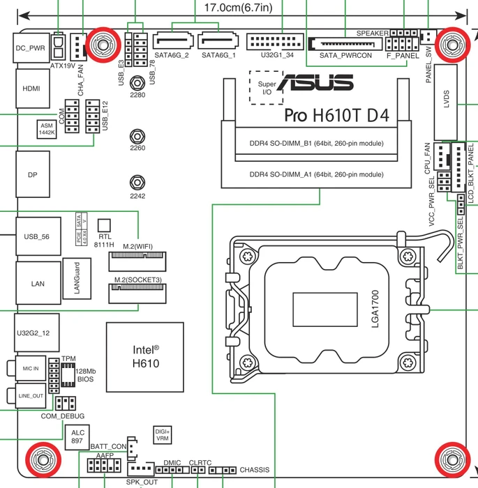 ASUS Pro H610T D4-CSM (Intel 1700)