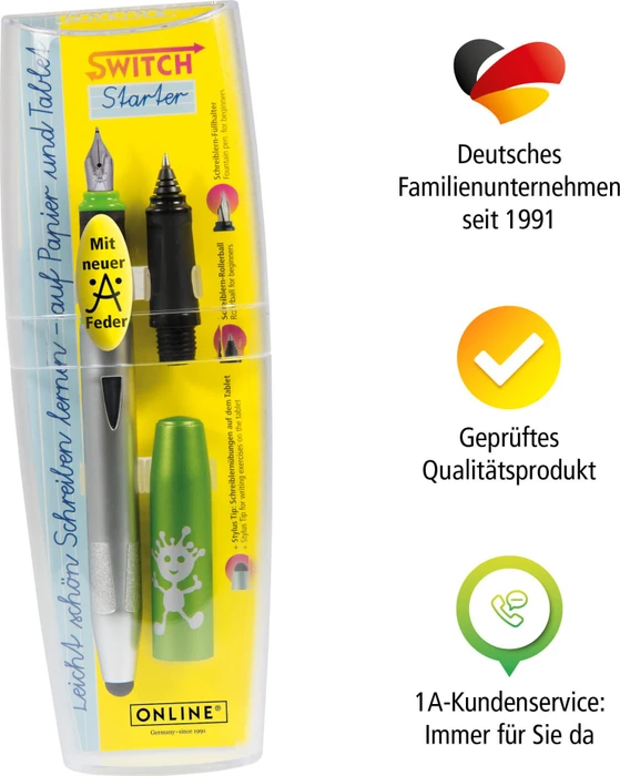 ONLINE Switch Starter Schreiblern-Set grau/grün, rechte Hand, Anfänger, 2er-Set (25022) – Bild 3 von 6