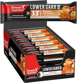 Power System Lower Carb Bar Peanut Caramel 1.12kg (28x 40g)
