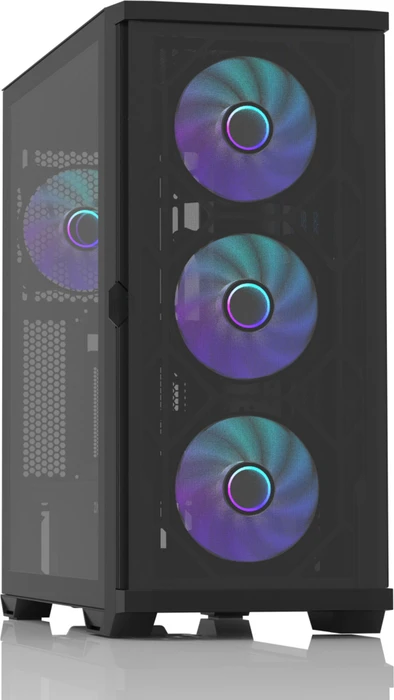 Zalman Z10 Duo, schwarz, Glasfenster