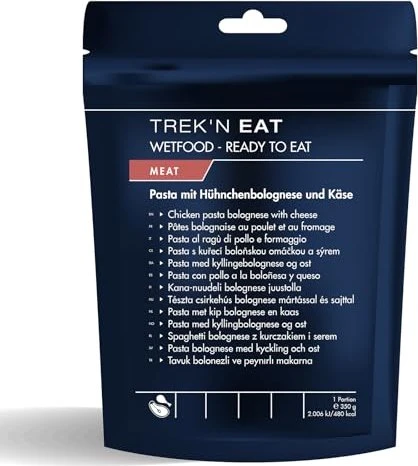 Trek'n Eat Ready to Eat Pasta mit Hühnchenbolognese und Käse 480kcal
