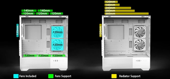 Zalman Chronix V2 White, weiß, Glasfenster