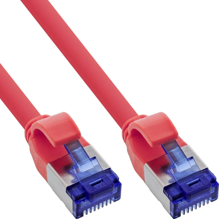 InLine Patchkabel Slim, PoE 87W, TPE (LSZH) flexibel, Cat6a, S/FTP, RJ-45/RJ-45, 15m, rot (74915R) – Bild 2 von 2