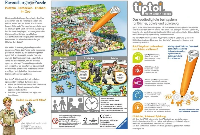 Ravensburger tiptoi Puzzle: Puzzeln, Entdecken, Erleben: Im Zoo