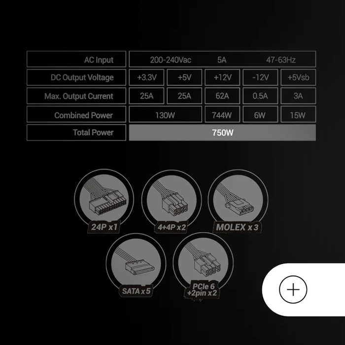 Mars Gaming MPB750SI schwarz 750W, ATX 2.4