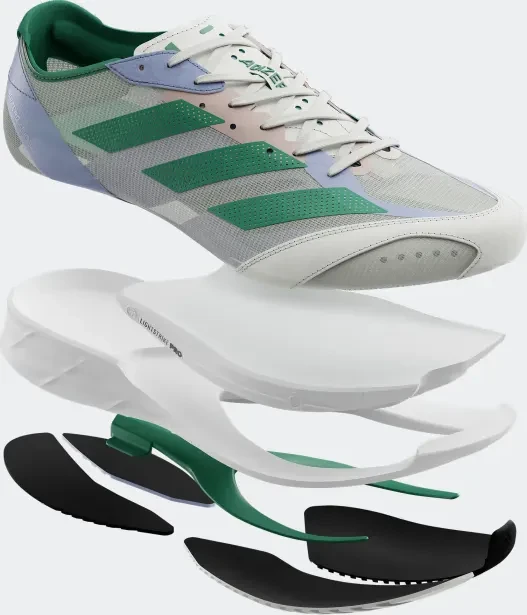 adidas Adizero Adios 7 white tint/court green/blue dawn (Damen)