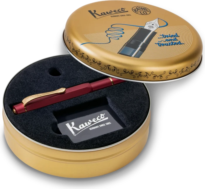 Kaweco Piston Sport AL Solo bordeaux/gold, rechte Hand, extra fein