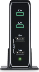 Hama Schnellladegerät 4 Ports 2x USB-C PD/QC 2x USB-A 60W schwarz