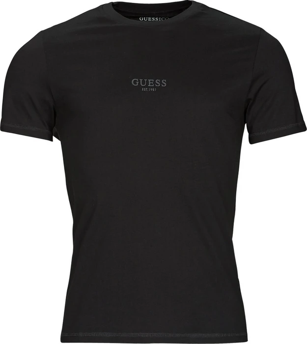 Guess Small Logo T-Shirt kurzarm schwarz (Herren)