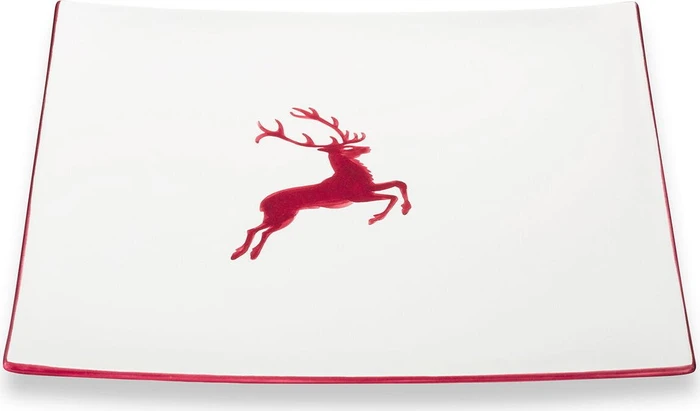 Gmundner Keramik Bordeauxroter Hirsch Platzteller Trend 31cm