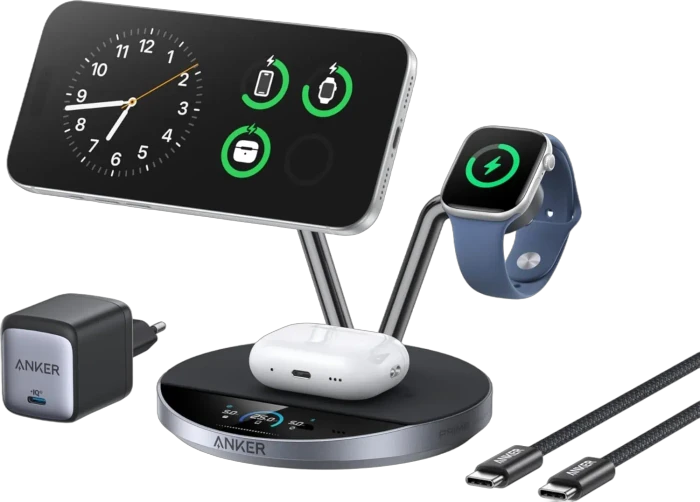 Anker Prime Wireless Charging Station 3-in-1 Dock Stand schwarz