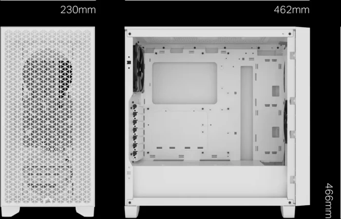 Corsair 3000D Airflow, weiß, Glasfenster