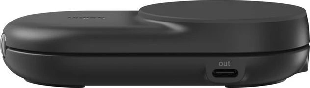 Belkin UltraCharge faltbare magnetische 2-in-1-Ladestation mit Qi2 (25W) rund schwarz