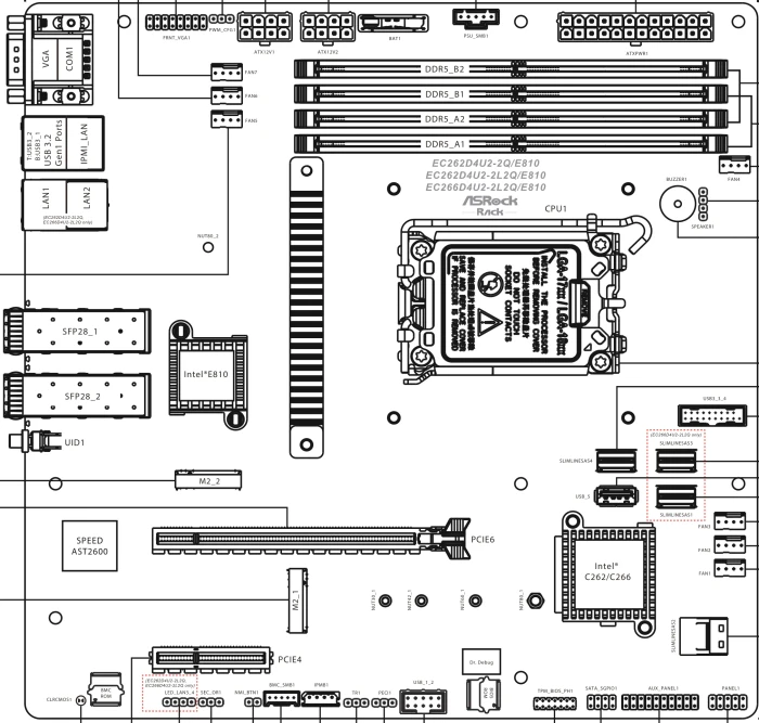 ASRock Rack EC262D4U2-2Q/E810 (Intel 1700)