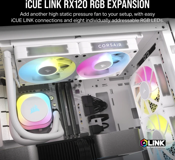 Corsair iCUE LINK RX120 RGB Expansion Kit, weiß, 120mm