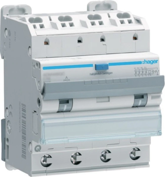 Hager Fehlerstrom-Leitungsschutzschalter 4P 6kA B-6A 30mA Typ A QC/QB