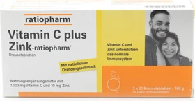 ratiopharm Vitamin C plus Zink Brausetabletten, 40 Stück