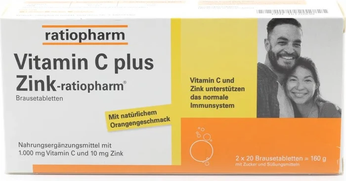 ratiopharm Vitamin C plus Zink Brausetabletten, 40 Stück
