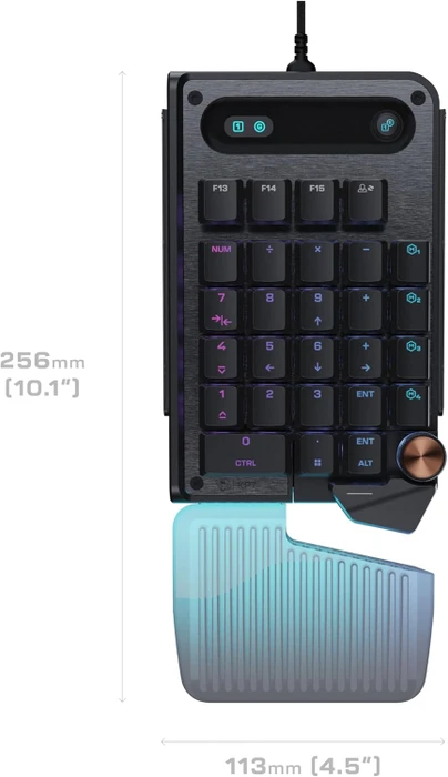 Turtle Beach Command Series KP7 Gaming Keypad, schwarz, Low-Profile TITAN Hall-Effect, USB-A