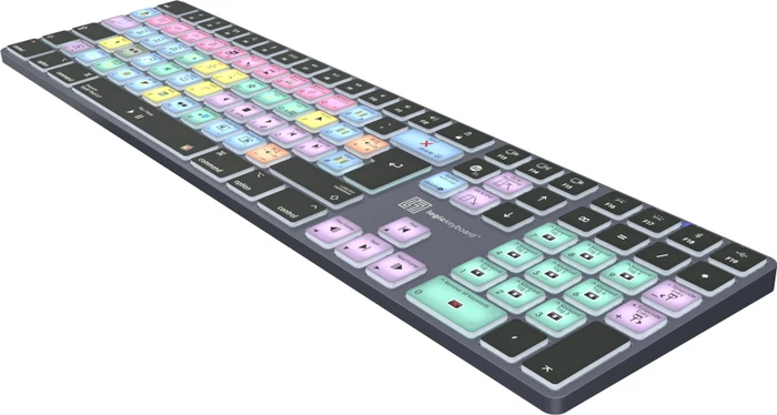 LogicKeyboard Titan Wireless Apple Final Cut Pro X Mac, Titanium Gray, LEDs weiß, USB/Bluetooth, DE