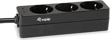 Equip Steckdosenleiste, 3-fach, Blister, 1.1m, schwarz