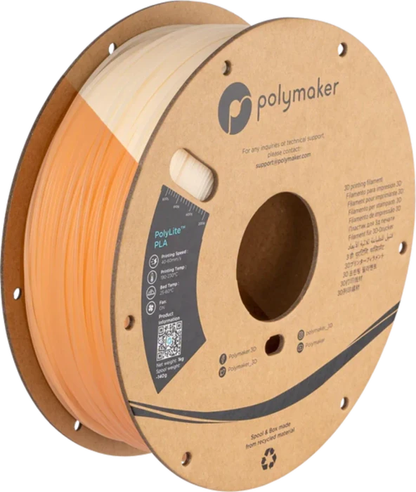 Polymaker PolyLite UV Shift, UV Shift Natural/Orange, Spule, 1.75mm, 1.00kg