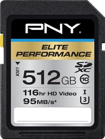 PNY Elite Performance R95 512GB, UHS-I U3, Class 10
